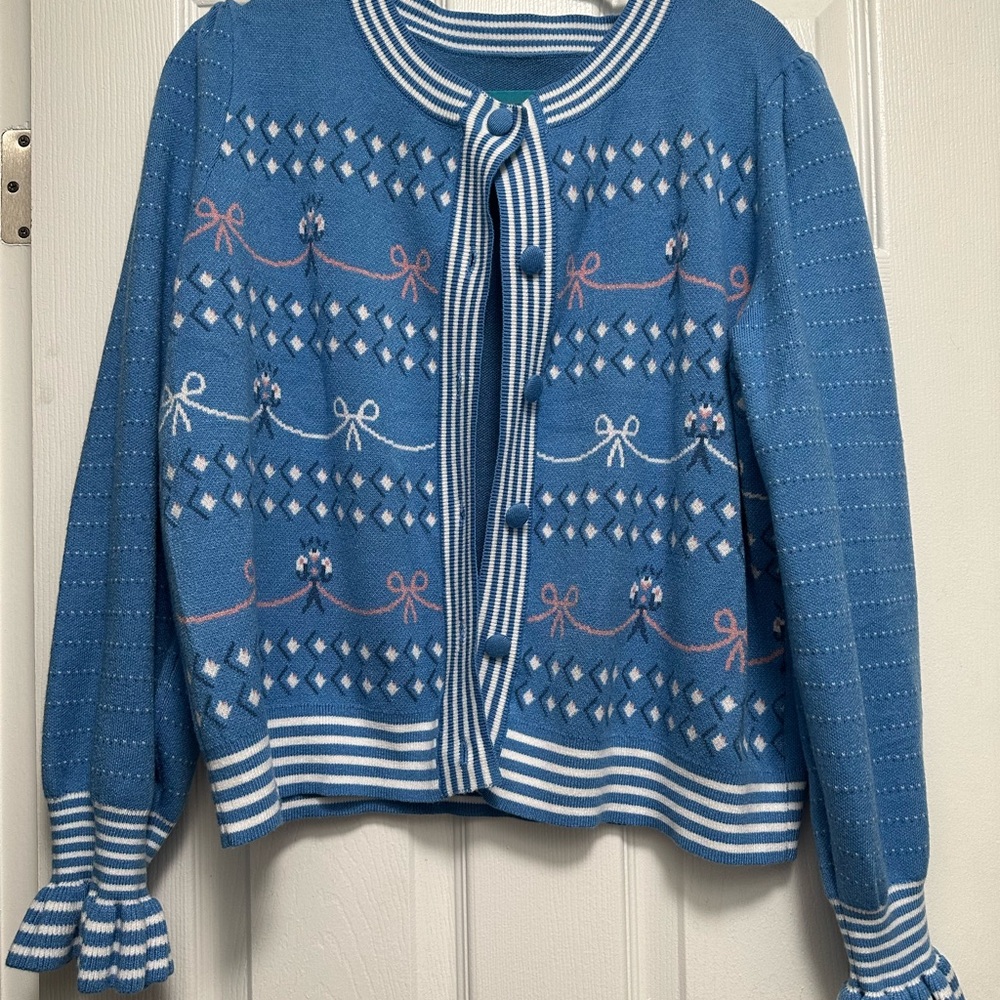 Blue Patterned Women's Sweater